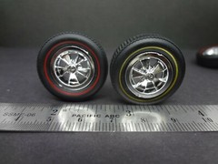 1:25 scale Spokes ‘N Stripes wheels & tires red line & gold line check pictures