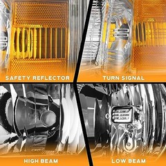 Headlights Pair OE Replacement Clear Lens I Black Housing I Amber Reflector