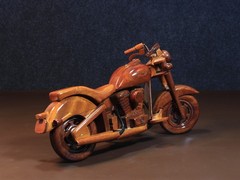 Handmade FX-Style Cruiser Motorcycle Wood Model | V-Twin Custom Bike Decor