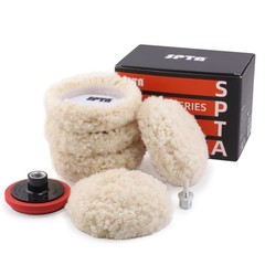Spta Wool Polishing Pad 5Pcs 375Mm 100 Natural Wool Buffing Pad 1Pc Hookloop