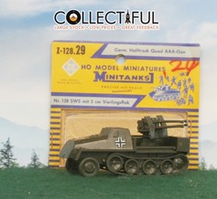 ROCO – HO MODEL MINITANKS – #Z-128 – GERMAN HALFTRACK QUAD AAA GUN 🔥AUSTRIA