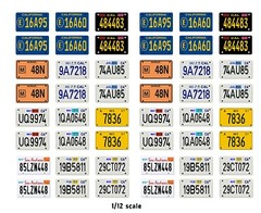 1/12 scale model assorted TV movie motorcycle license plates tags 1:12