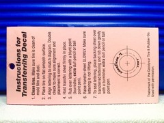 GOFER RACING Goodyear Tire Transfer NASCAR MODEL ORIGINAL Transfer Sheet