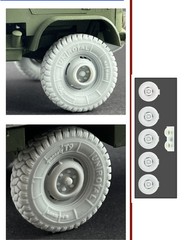 1/35 Unimog S404 Sandreifen / De ert Tyres (4 tyres, 1 spare, 2 step ring)