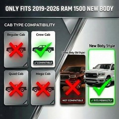 6-Inch Running Boards for 1500 Crew Cab 2019-2026, Heavy-Duty Side Steps,