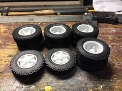 1/24 Scale Model Semi Truck Custom drive axle Wheel and Tire Kits