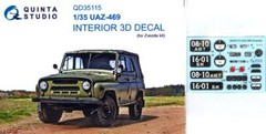 Quinta Studios 1/35 UAZ-469 3D DECAL COLORED INTERIOR SET Zvezda