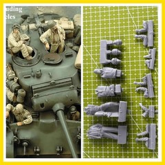 1:35 Resin Model Assembly Tank Soldier Member 4-person Model Gk Unpainted Nee…