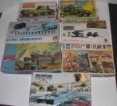LOT of 7 Military Model Kits- Matchbox Hasegawa Nitto Fujima Complete open box