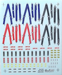 NASCAR DECAL GOODIE SHEET – RACING SEAT BELT / HARNESS DETAIL SHEET 1/24-1/25