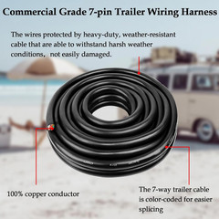 7 Way Trailer Wire – 14/7 Heavy Duty 20FT 100% Pure Copper 7 Wire Trailer Cable