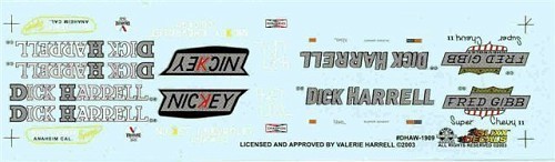 Slixx 1909 Dick Harrell 67 Nova AWB 1/25 waterslide decal