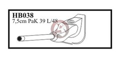 CMK 1/35 7.5cm PaK 39 L/48 Gun w/Star Mantlet for Jagdpanzer 38(t) Hetzer HB038