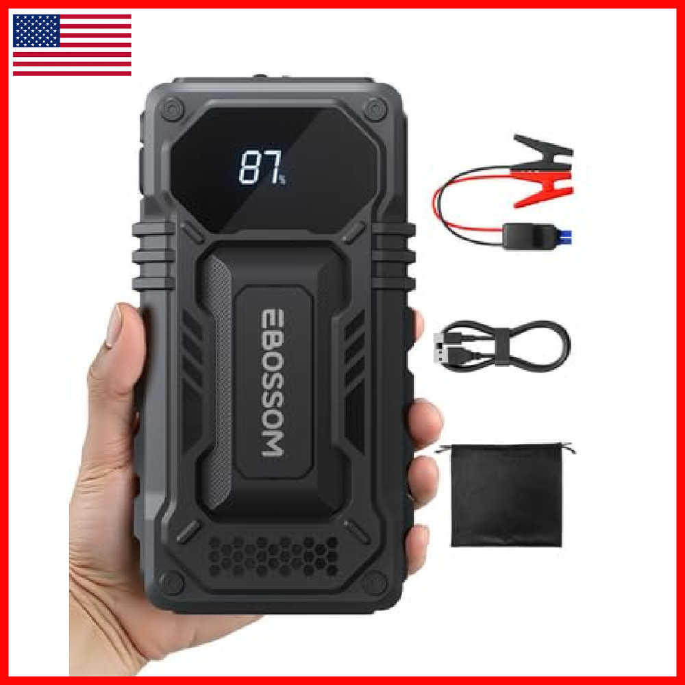 Ebossom Car Battery Jump Starter12000Mah Battery Jump Box44.4Wh Vehicle Jump