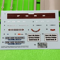 Snow Plow Decal Sheet Chain 1972 Ford F-250 Ranger 4×4 Pickup Truck Moebius 1/25