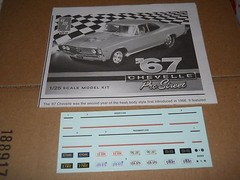 67 1967 Chevelle SS pro mod street Decal And Instruction Sheet