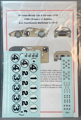 1/32 Starfighter Decals 3009 for Ford GT Mk II Sebring 1966 for 4 cars