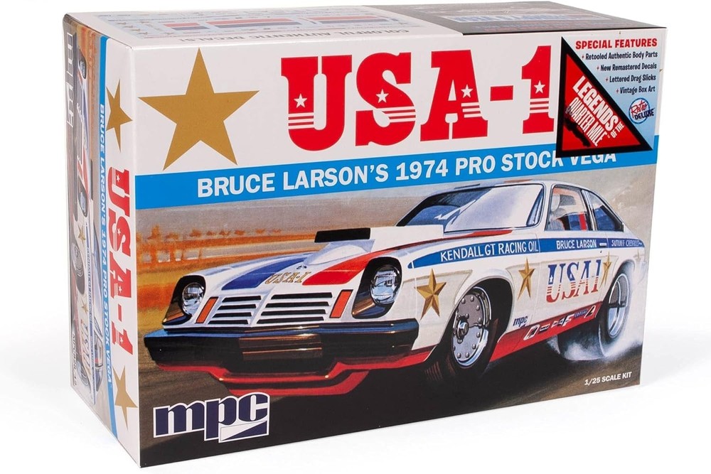MPC Bruce Larson USA-1 Pro Stock Vega – Plastic Model Car Kit – 1/25 Scale
