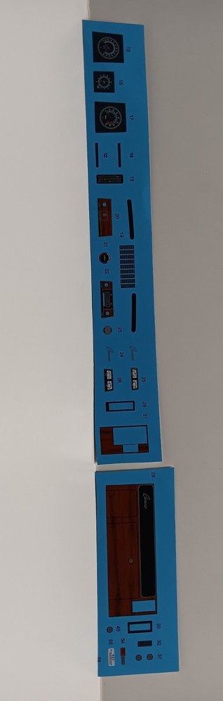 69 Chevy Camaro Z28 1/12 Dash Gauges Tach Woodgrain Radio Waterslide Decal Sheet