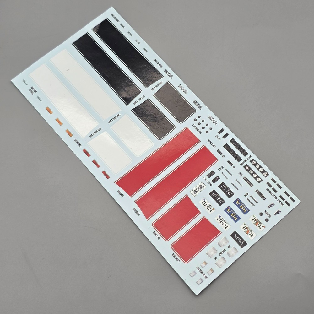MPC 1/25 1979 79 Chevy Nova Parts Kitbash Decal Sheet
