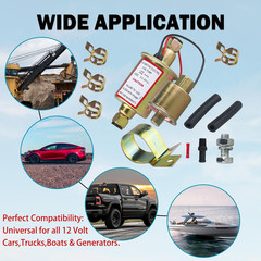 Universal Electric Fuel Pump 5-9 PSI 30GPH 12V DC E8012S Gasoline and Diesel Fue