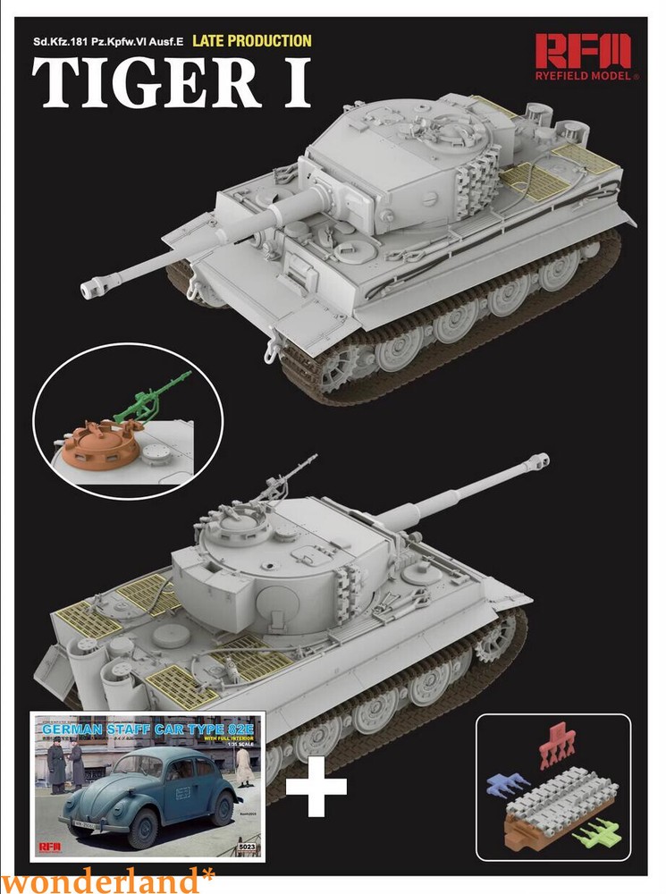 Rye Field RM-1212 1/35 Sd.Kfz.181 Pz.Kpfw.VI Ausf.E Tiger I+RM-5023 Type 82E