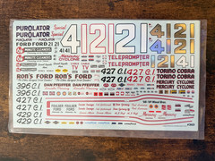 1/25 POWERSLIDE #21 WOOD BROTHERS 1967-70 MERCURY NASCAR DECAL
