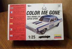 LINDBERG Color Me Gone 1964 Dodge 330 Super Sport Model Kit #72156