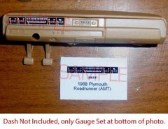 1968 – 1969 PLYMOUTH ROADRUNNER and GTX GAUGE FACES for 1/25 AMT kits—PLS READ