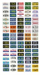 1/64 scale model car assorted TV movie police car license plates tags