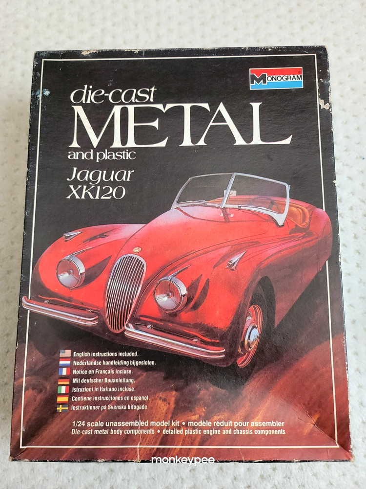 VTG 1979 Monogram 6103 Jaguar XK120 Metal Body Model Kit 1/24