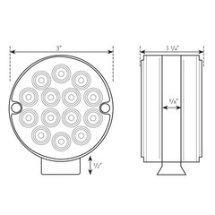 Gg Grand General 75192 Amber/Red/Clear 3 Inches Double Face Pearl Led Pedestal