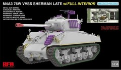 RyeField Model RFM 5135 1/35 M4A3 Sherman 76W VVSS Late w/Interior Standard Ver.