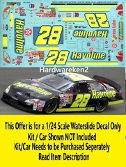 NASCAR DECAL #28 HAVOLINE 2002 FORD TAURUS RICKY RUDD 1/24 SLIXX
