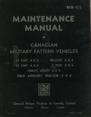 BTM 003 Canadian Military Pattern Vehicles, Ford and Chevy manuals plus more