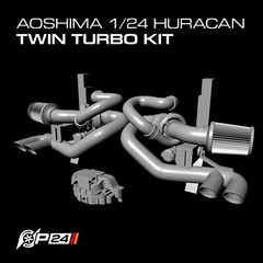 1:24 Scale Aoshima 1/24 Huracan Twin Turbo Kit And Fighter Bodykit