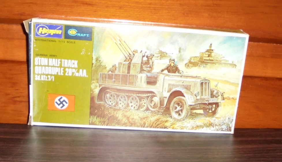 Hasegawa German Army 8 Ton Half Track Quadruple 20mm AA Sd.Kfz Model Kit