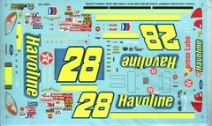 NASCAR DECAL #28 HAVOLINE 2002 FORD TAURUS RICKY RUDD 1/24 SLIXX