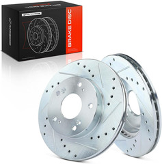 10.30 Inch (261.5Mm) Front Drilled and Slotted Disc Brake Rotors Compatible with