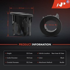 A-Premium 4-PC Rear Inner & Outer Parking Assist Sensor Retainer Bezels