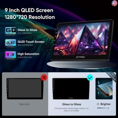 9 Inch QLED Octa-Cores Android Car Stereo for Toyota Camry 2007-2011 Wireless