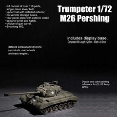 TRUMPETER 1/72 US M26 PERSHING WITH 90MM TI5E2M2 TANK KIT 071670