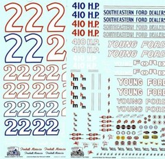 Ace #22 Southeastern Ford /Young Ford 1963 Fireball Roberts 1/25 Nascar decal