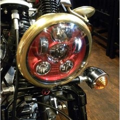 5.75″ LED Motorcycle Headlight Projector Lamp Iron 883 Sportster Dyna Red