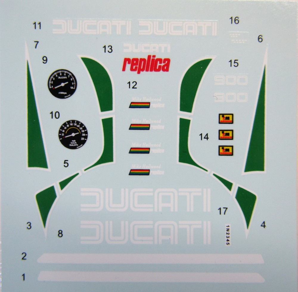 Decalpool Decal Sheet 1:12 Scale Ducati 900 Mike Hailwood DP334 suit Tamiya Kit