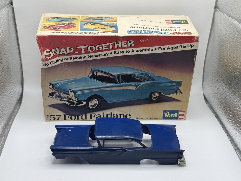 1974 Revell Snap Together 57 Ford Fairlane H-1103 Box Instructions And Body