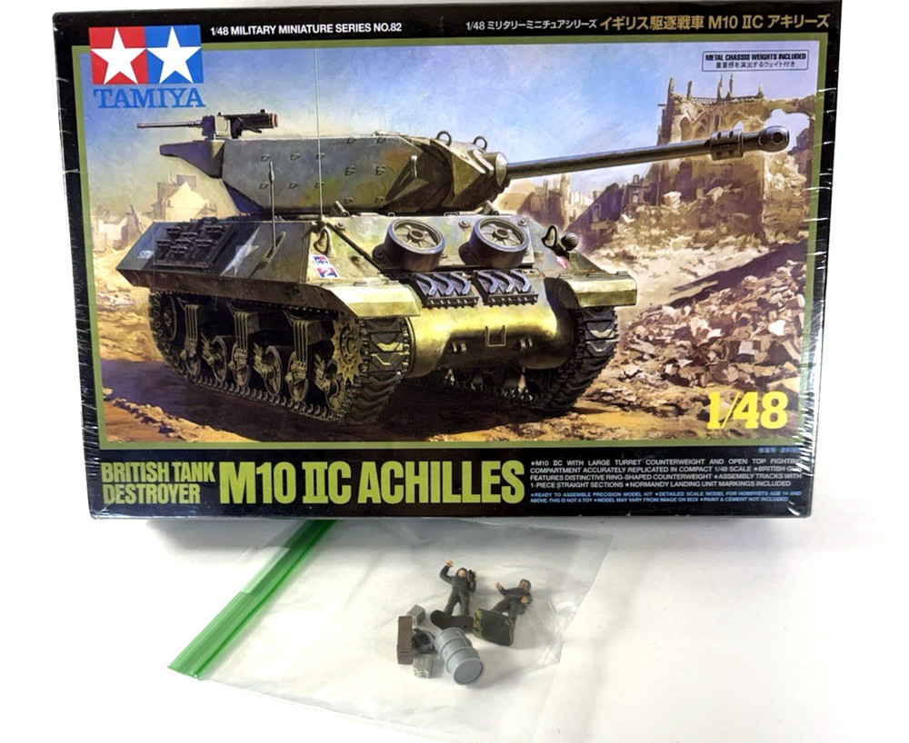 1/48 Tamiya Tank Destroyer M10 British Achilles Sealed with 2 soldiers & extras