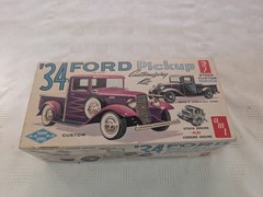1960s AMT 1934 Ford Pickup Truck 1/25 Trophy Series Kit Built Up AS IS w/ Box