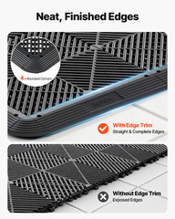 Transition Edge Kit, 11-Piece, Durable Straight Garage Floor Edging, Black