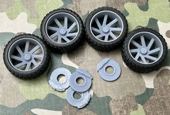 Resin 24-in. “Arkon Lincoln” Truck wheels with 32 in. offroad tires ,1/24,1/25